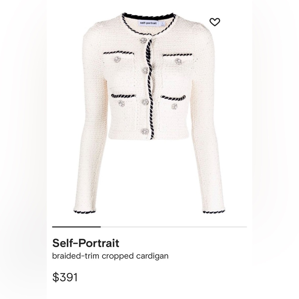 $390Self Portrait tweed embellished jacket Size SMALL - Picture 5 of 5